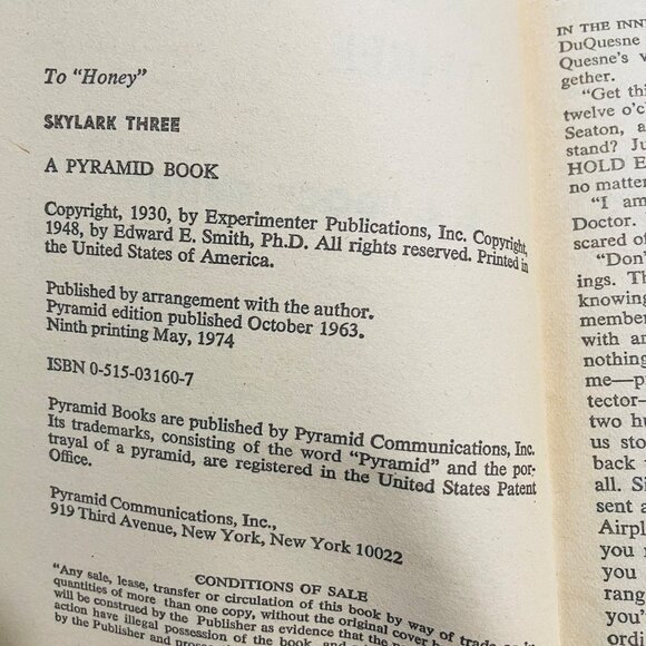 E.E. Doc Smith Skylark Three Paperback Book Sci-Fi Novel Pyramid Book 1974 - Picture 5 of 6